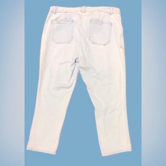 Democracy Y2K icy blue hi rise straight leg jeans w triangle frt pockets SZ 18 - Picture 2 of 7